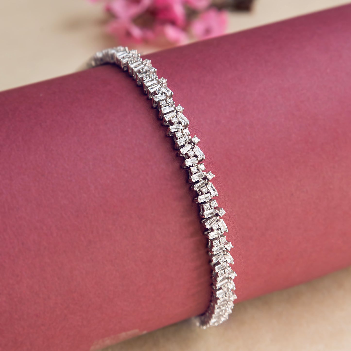 Silver Zircon Choki Tennis Bracelet