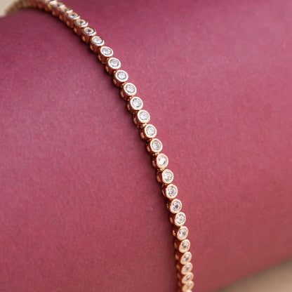 Rosegold Zircon Delicate Tennis Bracelet