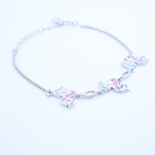 Silver Unicorn Kids Bracelet