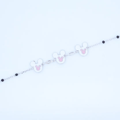 Silver Micky Mouse Kids Bracelet