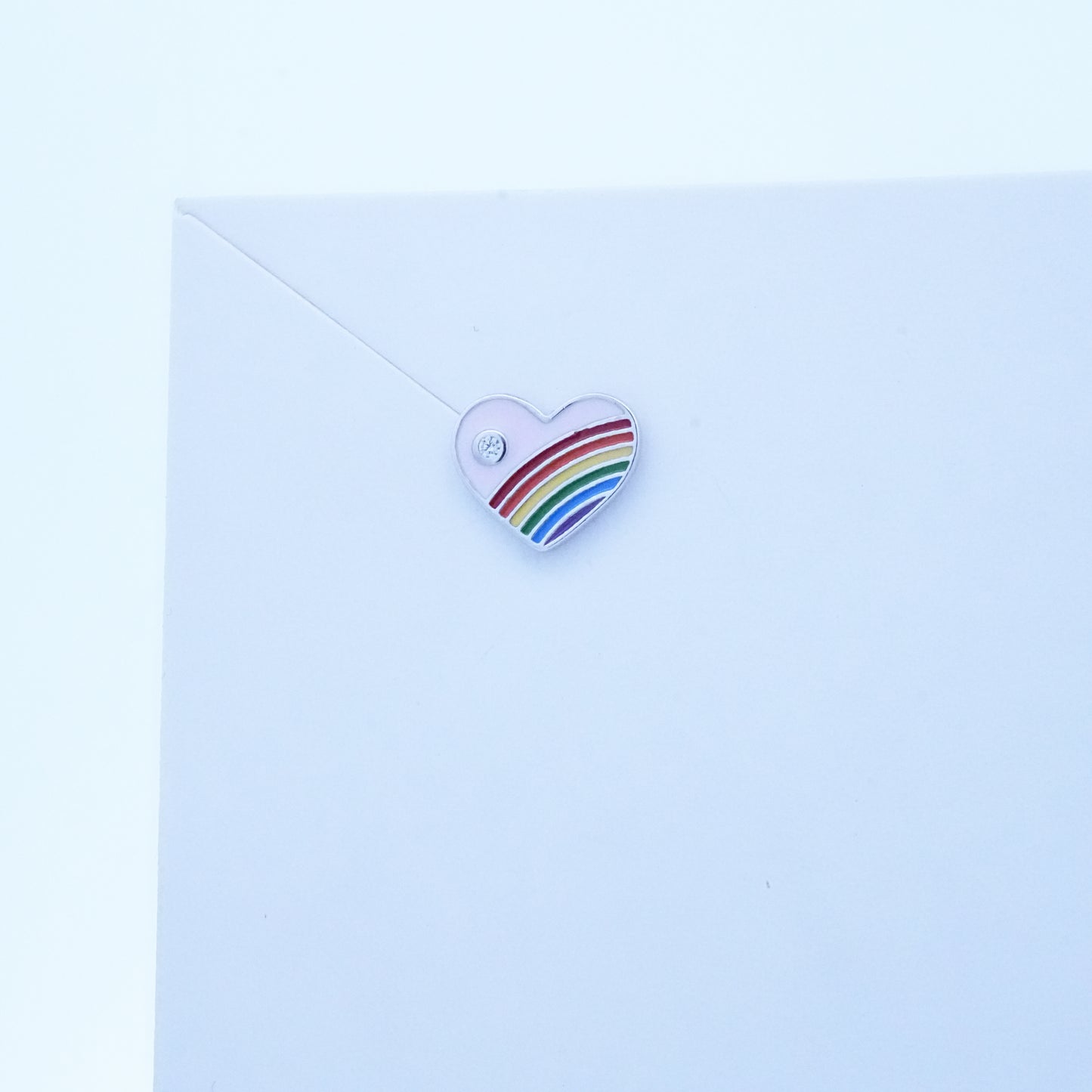 Silver Purple Enamle Heart Kids Earrings