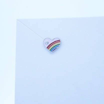 Silver Purple Enamle Heart Kids Earrings