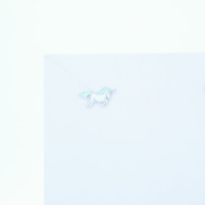 Silver Blue Unicorn Kids Earrings