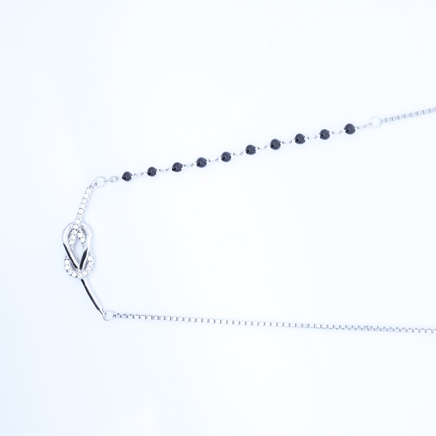 Silver Interlocked Mangalsutra