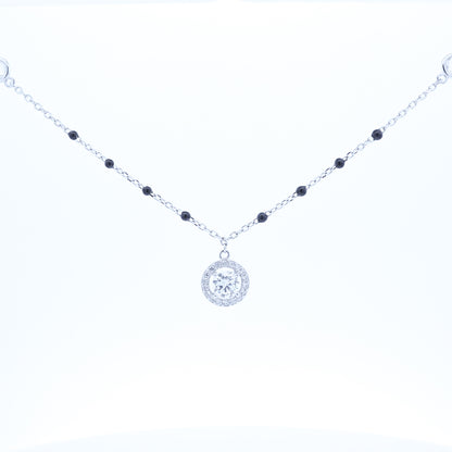 Silver wheel design Solitaire Mangalsutra