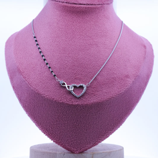 Silver heart Infinity Diamond Mangalsutra