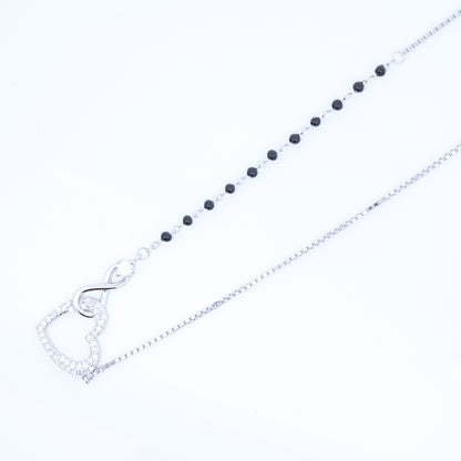 Silver heart Infinity Diamond Mangalsutra