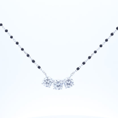 Silver Three Diamongs Mangalsutra