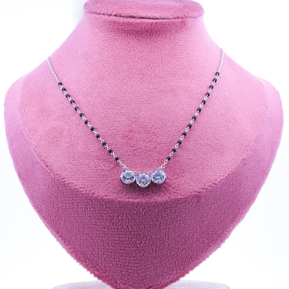 Silver Three Diamongs Mangalsutra