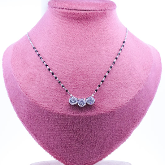 Silver Three Diamongs Mangalsutra