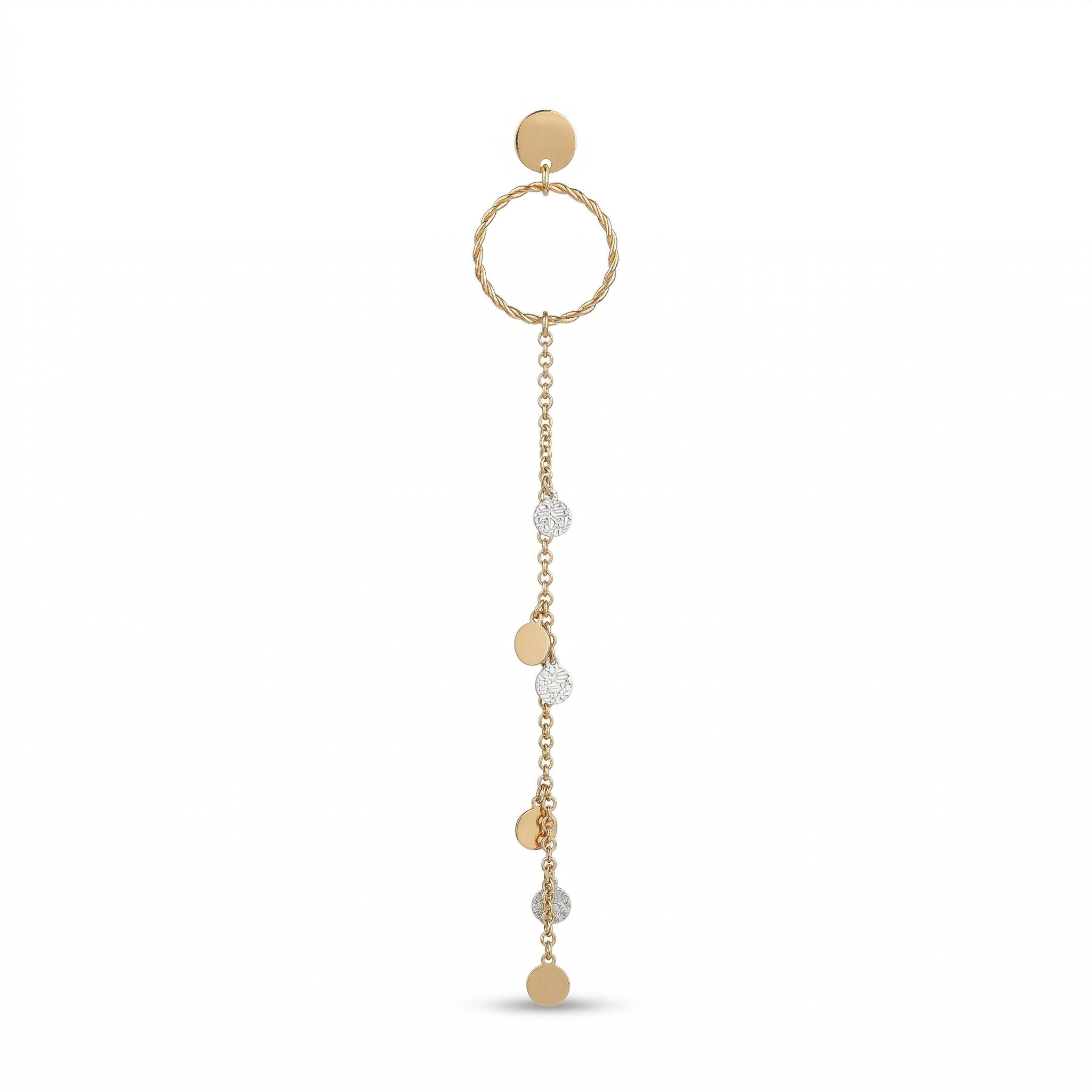 Silver rosegold designer long dangler earrings