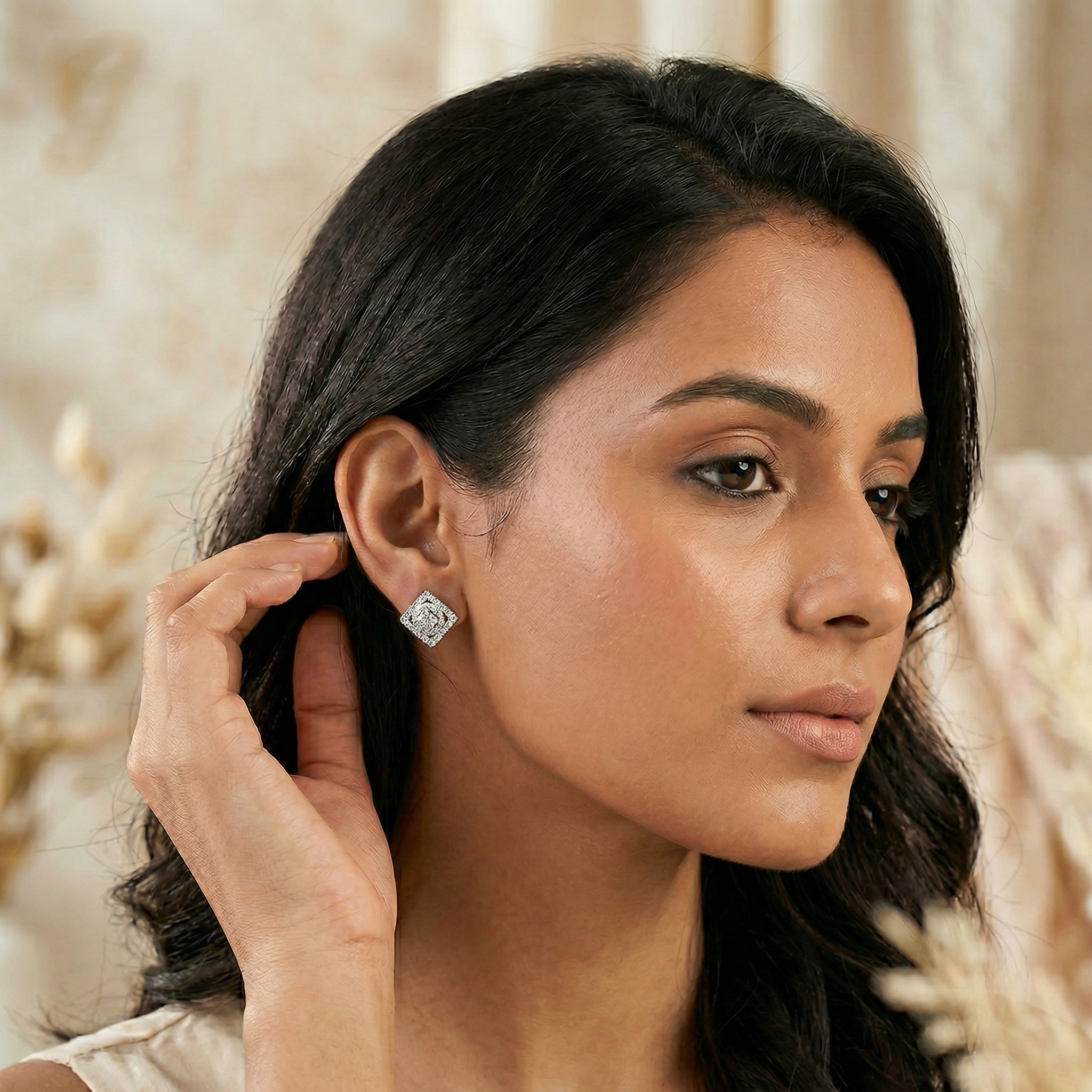 Silver Delicate squared earrings