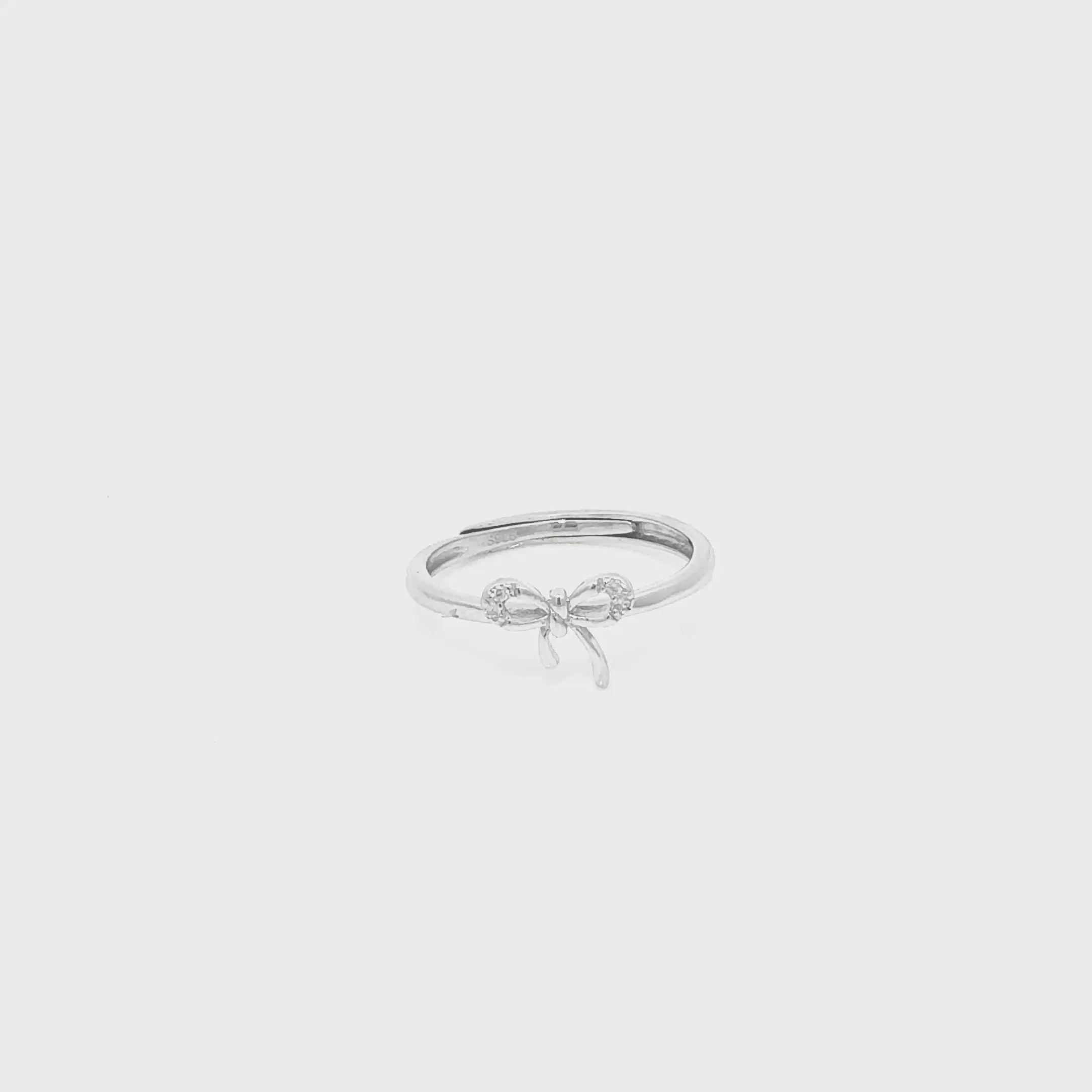 Adjustable Silver Bow Ring