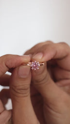 Adjustable Pink Solitiare Rose Gold Ring