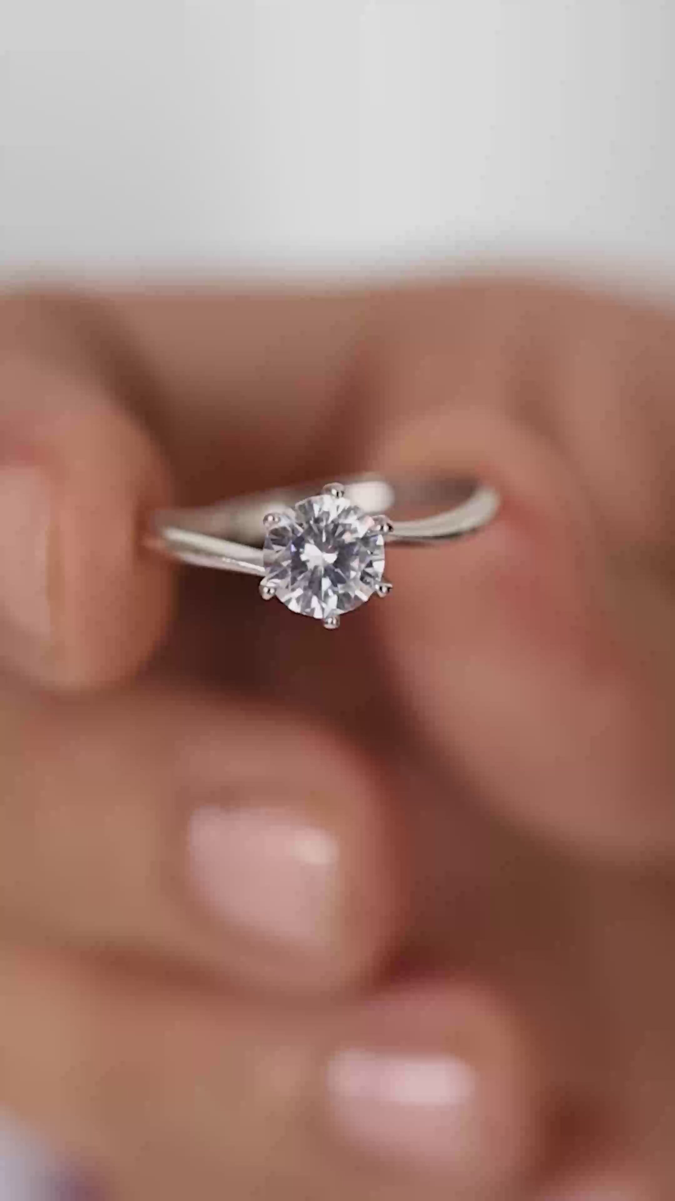 Adjustable Single Solitaire Silver Ring