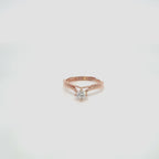 Double Layered Adjustable Rose Gold Round Solitaire Ring