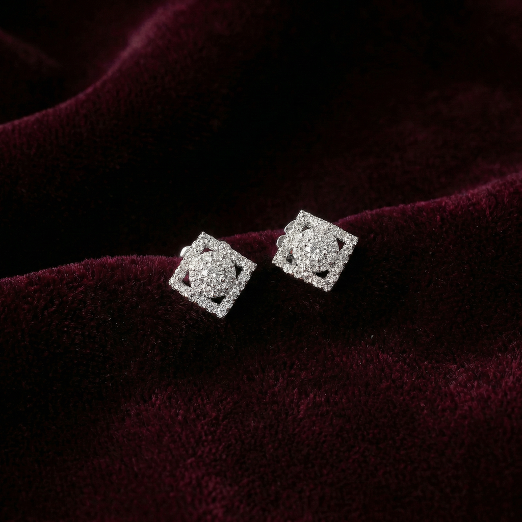 Silver Delicate squared earrings