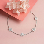 Silver Pure Heart Enamel Bracelet