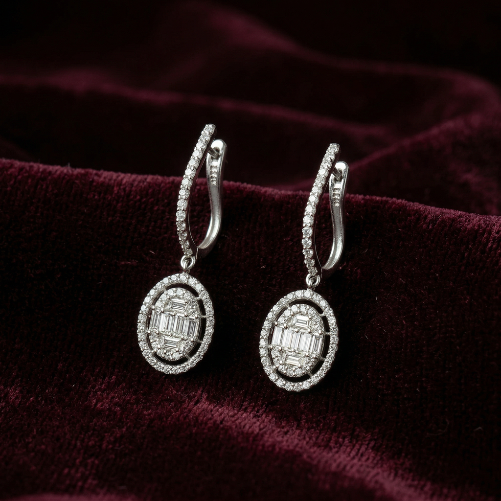 Silver choki heavy dangler earrings