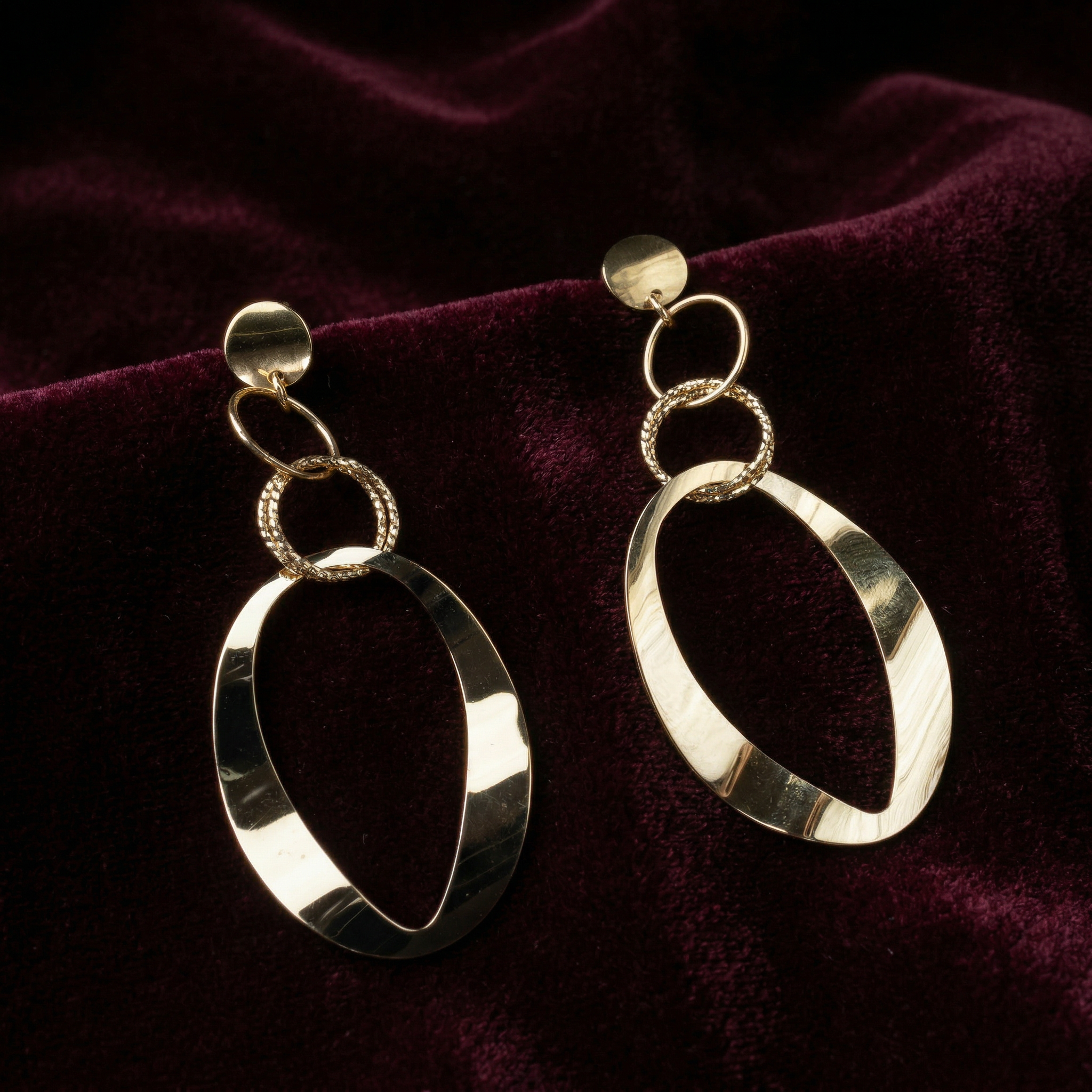 Silver golden italian designer dangler earrings