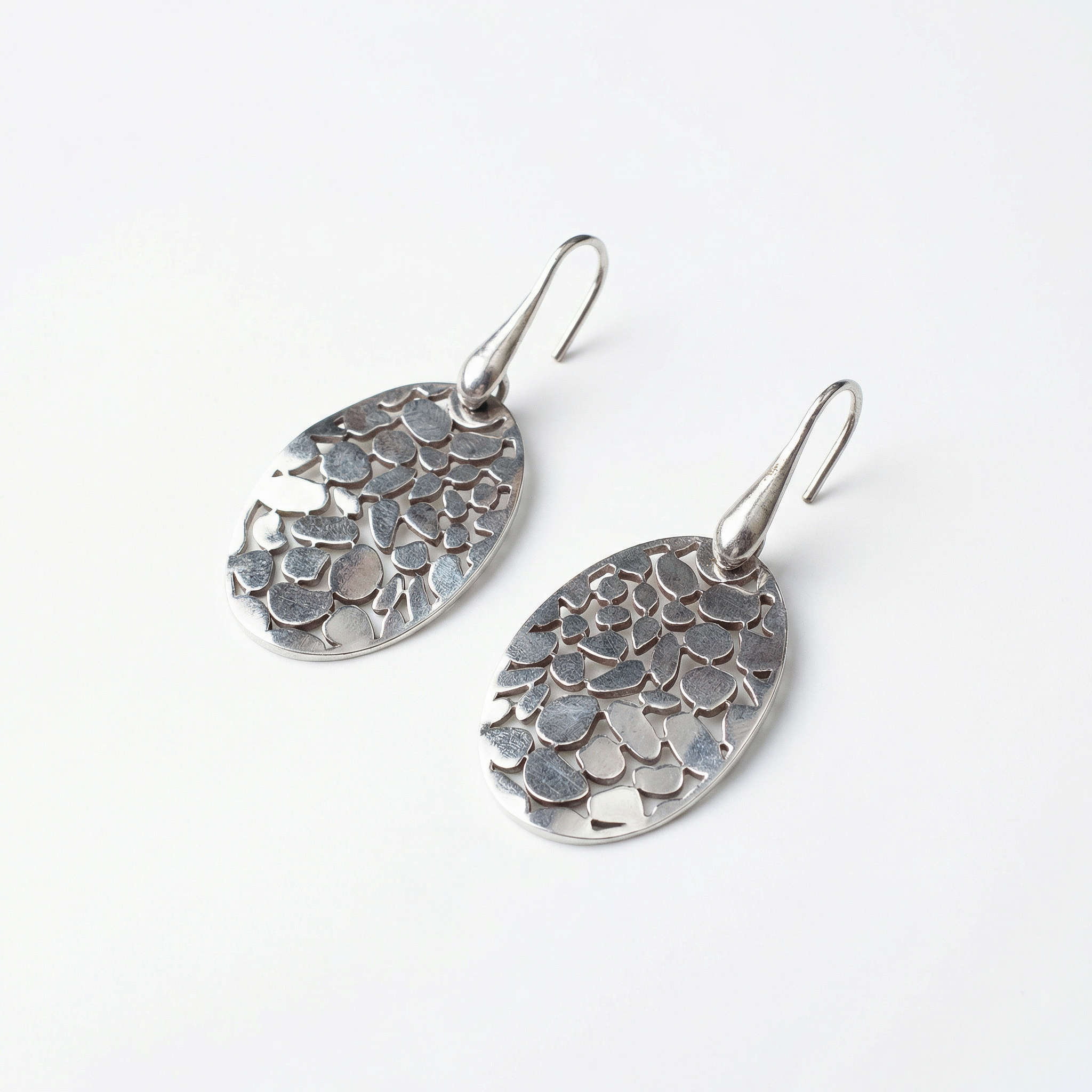 Silver italian designer danglers earrings